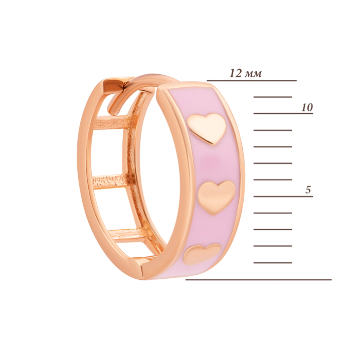 Золоті сережки-конго з емаллю. Артикул UG52/40/089