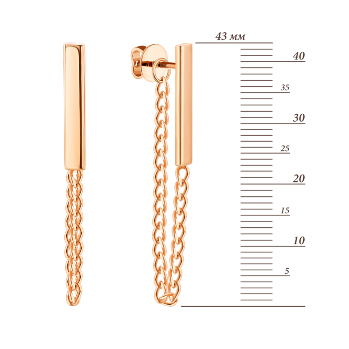 Золоті сережки-підвіски. Артикул UG52/50/001