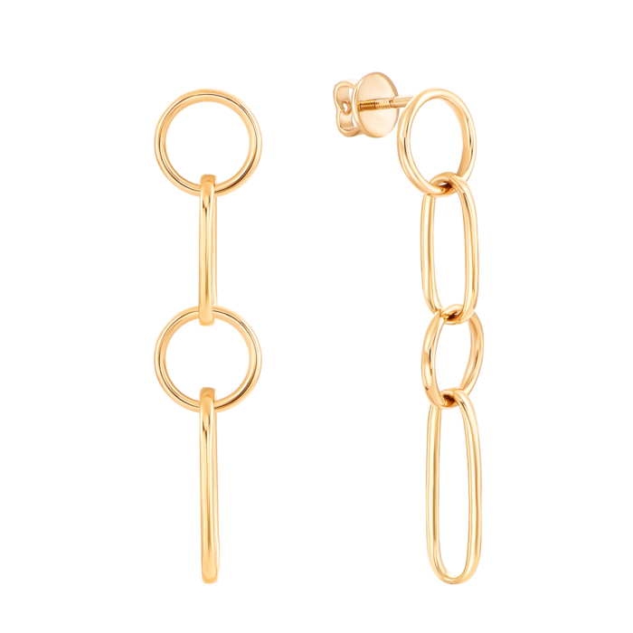 Золотые серьги-подвески. Артикул UG52/50/010/2