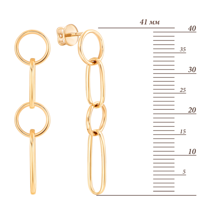 Золотые серьги-подвески. Артикул UG52/50/010/2