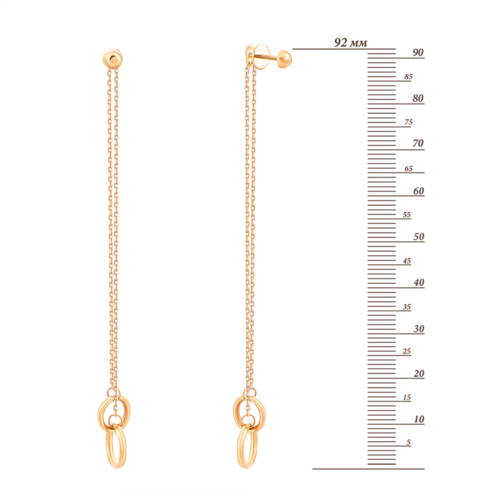 Золоті сережки-підвіски. Артикул UG52/50/039/2