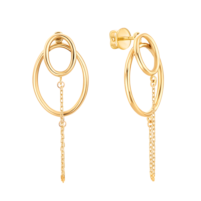 Золоті сережки-підвіски. Артикул UG52/50/047/2