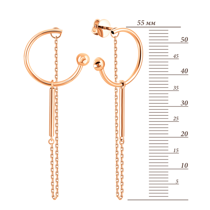 Золоті сережки-підвіски. Артикул UG52/50/048