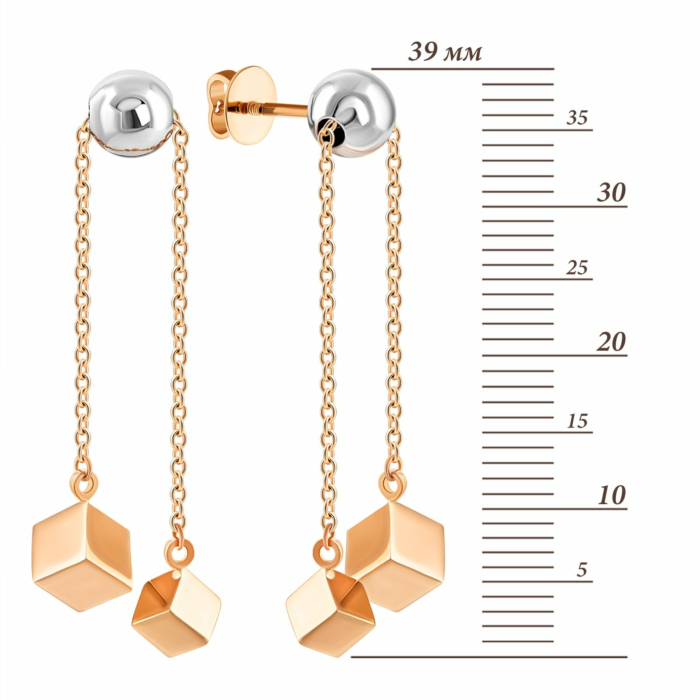 Золотые серьги-подвески. Артикул UG52/50/055кб