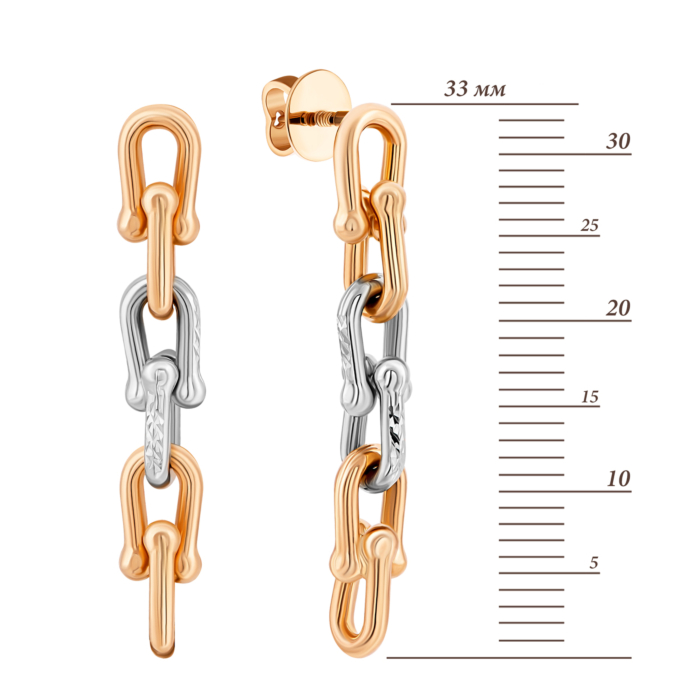 Золотые серьги-подвески. Артикул UG52/50/259кб