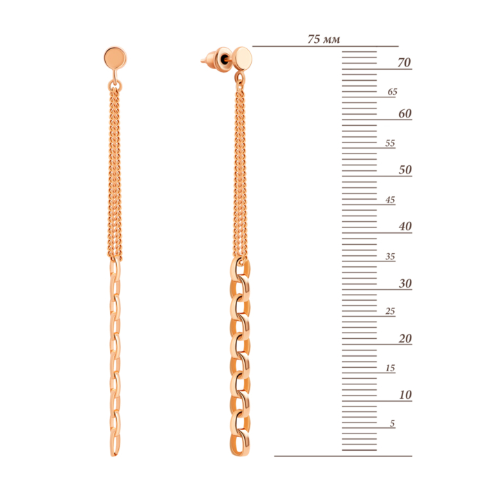 Золоті сережки-підвіски. Артикул UG52/50/303