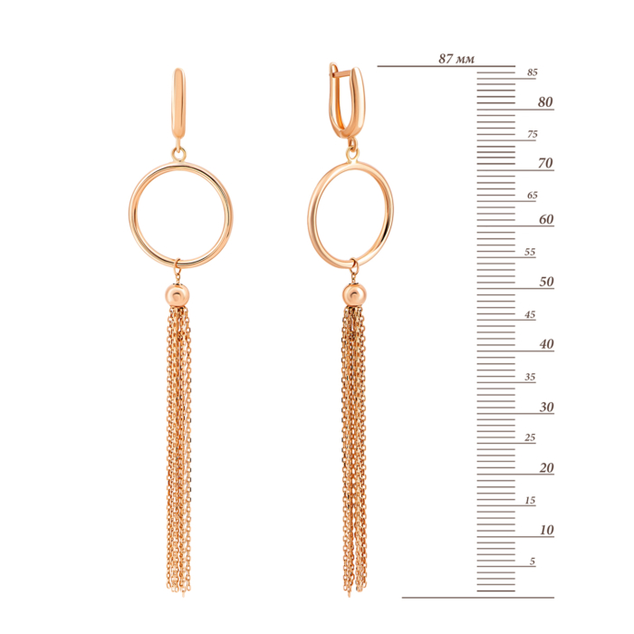 Золоті сережки-підвіски. Артикул UG52/50/305