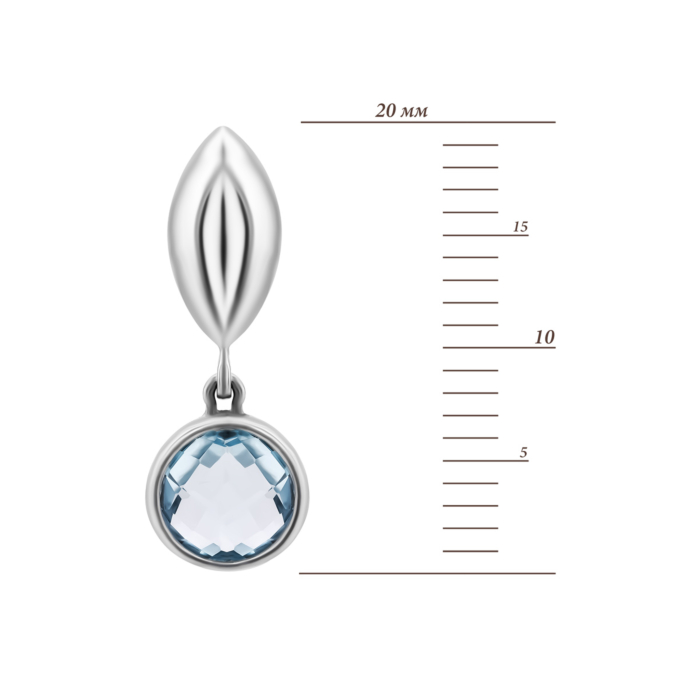 Золотые серьги с голубым кварцем. Артикул UG52/50/312/1