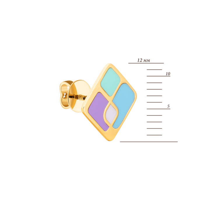 Золоті пусети з емаллю. Артикул UG52/50/335/2