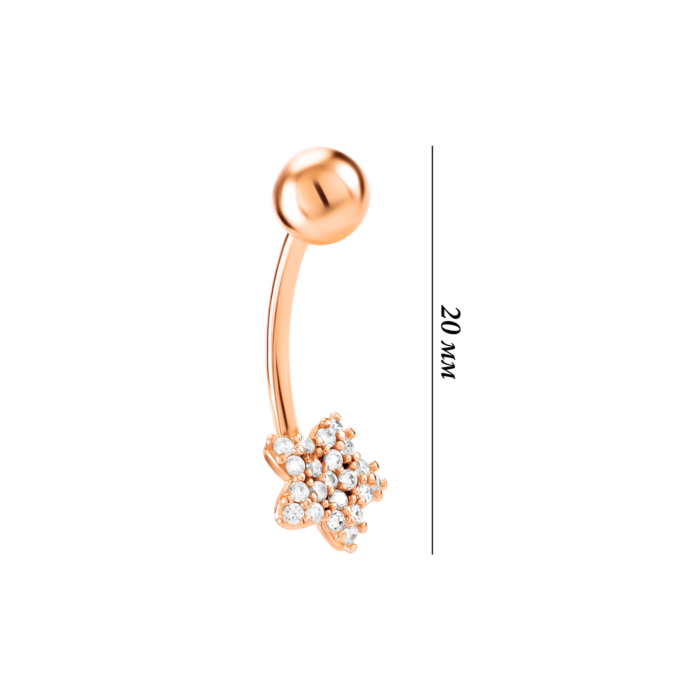 Золотая серьга-пирсинг с фианитами. Артикул UG52/50/367