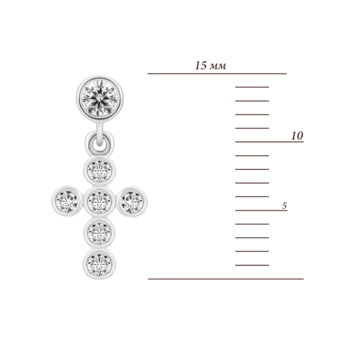 Золоті сережки-підвіски з фіанітами. Артикул UG52/50/517/1