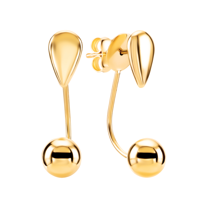 Золотые пусеты 2 в 1. Артикул UG52/50/876/2