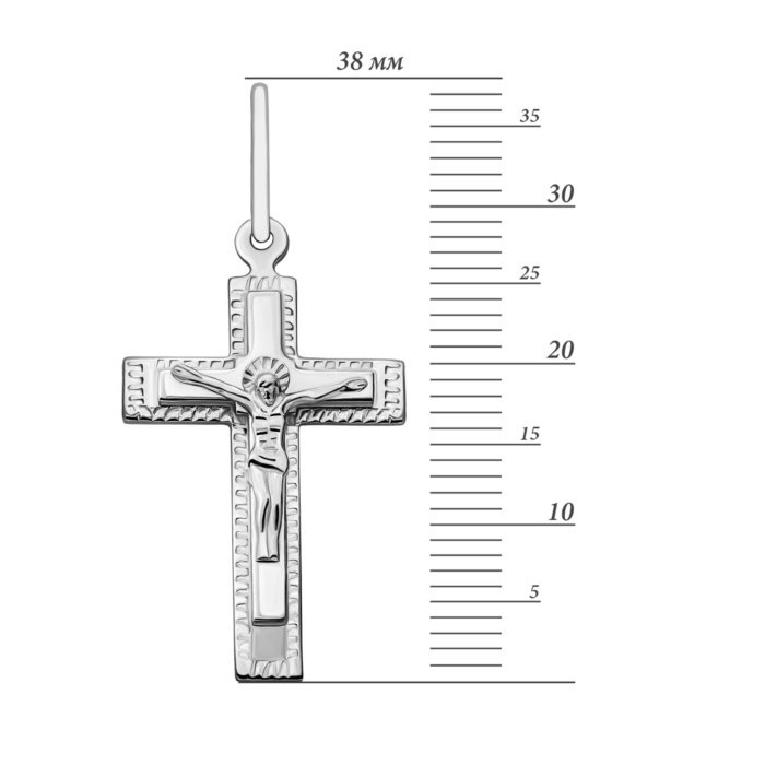 Срібний хрестик. Розп'яття Христове. Артикул UG52-8060.0.2