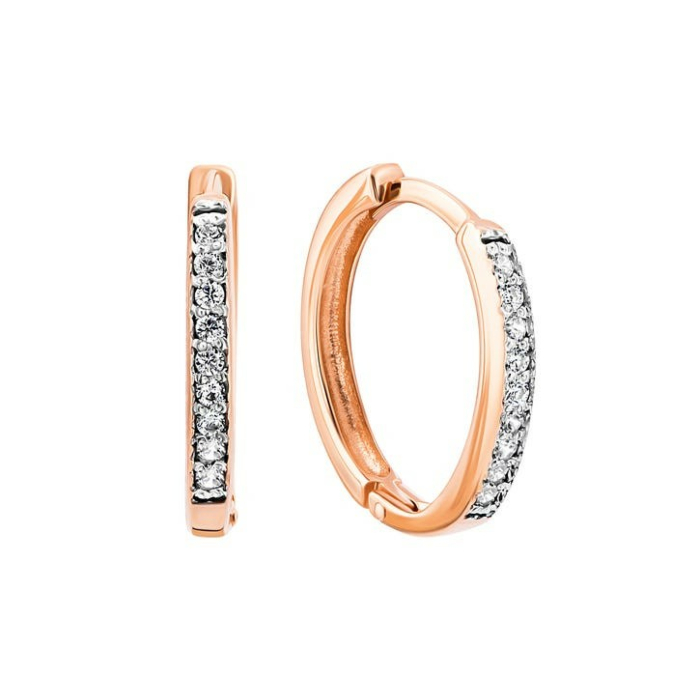 Золоті сережки-конго з фіанітами. Артикул UG5200011/01/00/0028