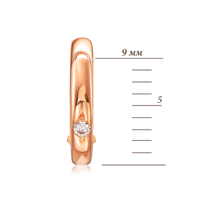 Золоті сережки з фіанітом. Артикул 2003