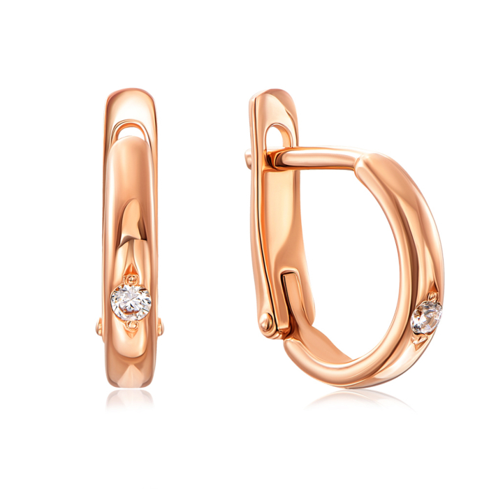 Золоті сережки з фіанітом. Артикул 2003