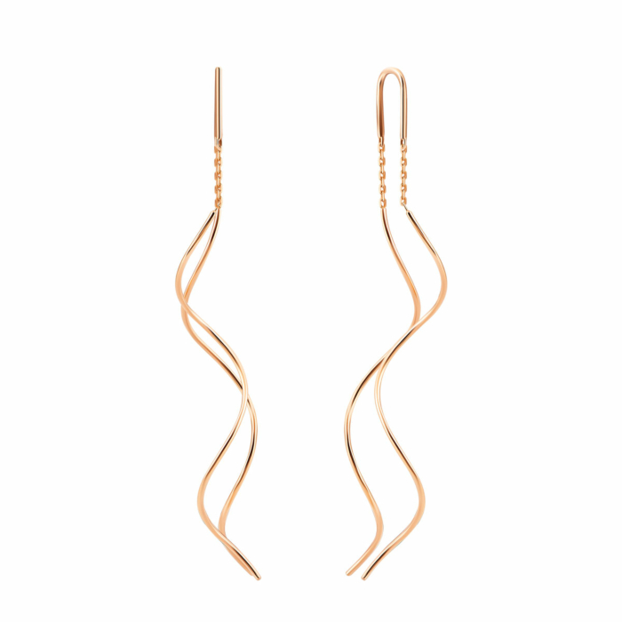 Золотые серьги-протяжки (продевки). Артикул UG5200491610101