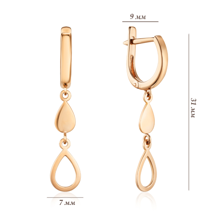 Золотые серьги без вставки. Артикул 2006834101-E/01