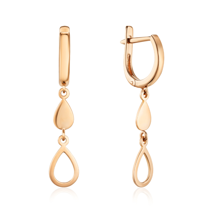 Золотые серьги без вставки. Артикул 2006834101-E/01