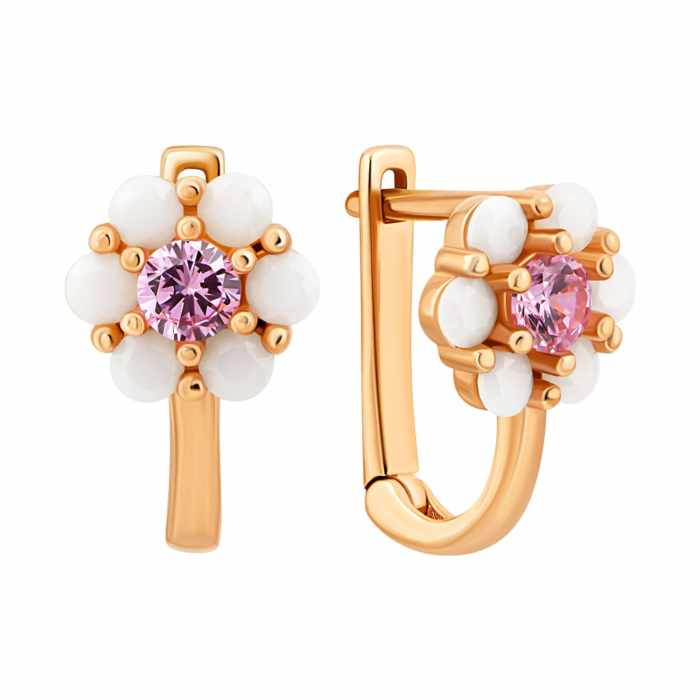 Золоті сережки з фіанітами. Артикул UG52011014601