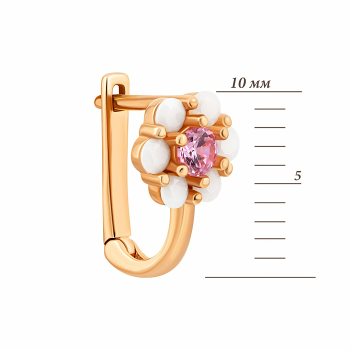 Золоті сережки з фіанітами. Артикул UG52011014601