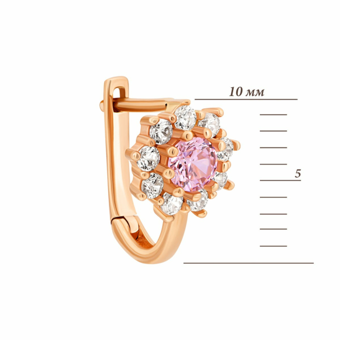 Золоті сережки з фіанітами. Артикул UG52011014801