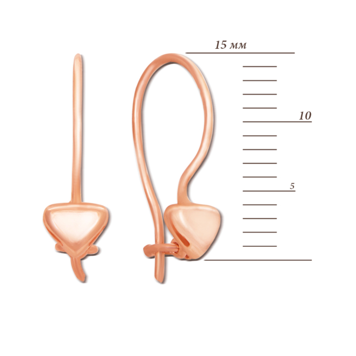 Золотые серьги «Сердце». Артикул 2016