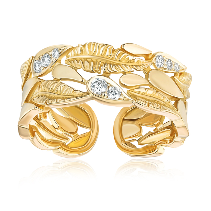 Золота каблучка Magerit з діамантами. Артикул 2022.1/05/0/11974