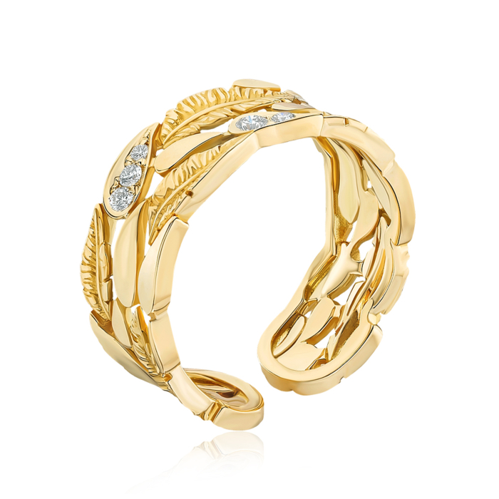 Золота каблучка Magerit з діамантами. Артикул 2022.1/05/0/11974