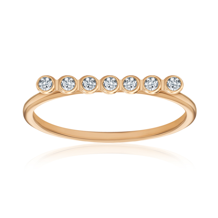 Золота каблучка з фіанітами 18638/01/0/3