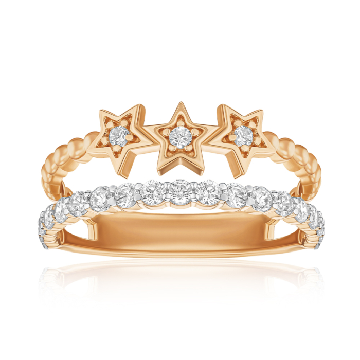 Золотое кольцо с фианитами 18569/01/1/147