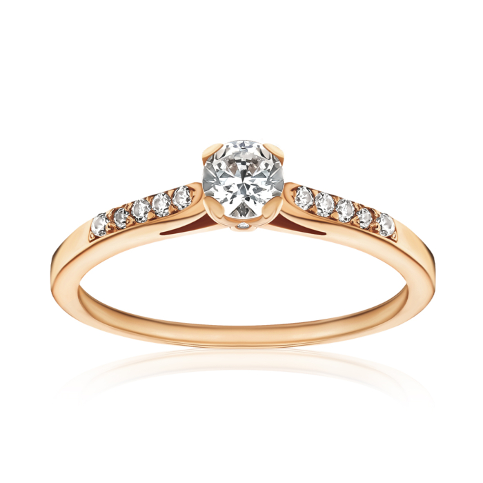 Золотое кольцо с фианитами 1101018101