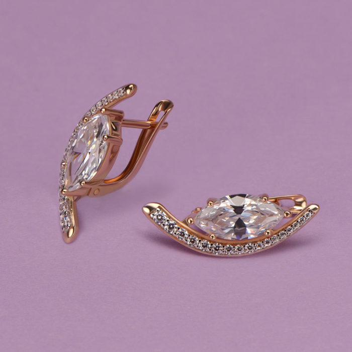 Золоті сережки з фіанітами Tesori 27125/01/1/21634