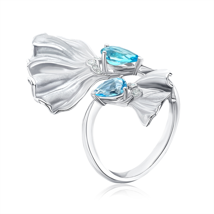 Золотое кольцо Magerit с топазом и бриллиантами. Артикул 2064.2-R/04/1/11982