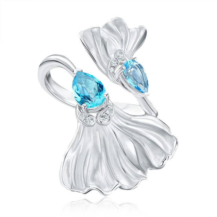 Золотое кольцо Magerit с топазом и бриллиантами. Артикул 2064.2-R/04/1/11982