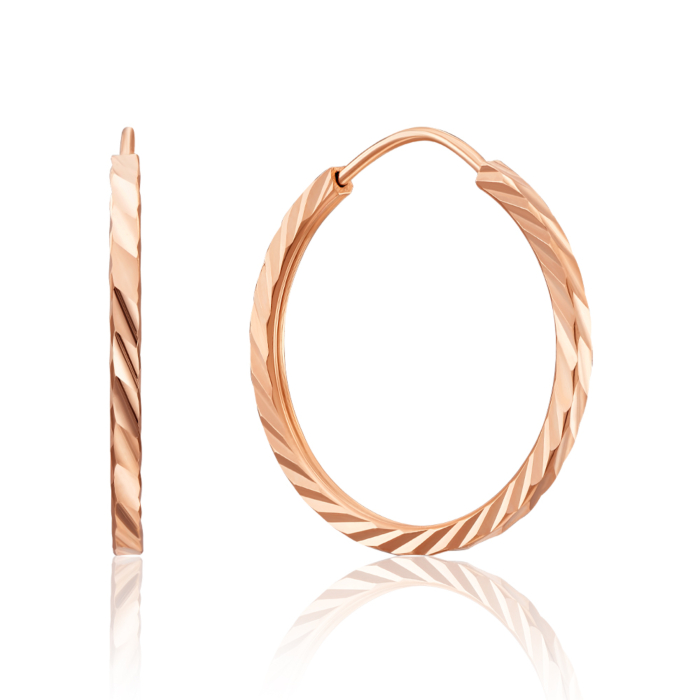 Золотые серьги-конго с алмазной гранью. Артикул 20810/2