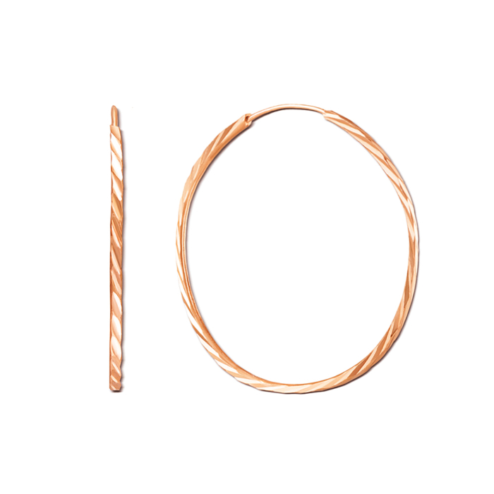 Золоті сережки-конго з алмазною гранню. Артикул 20810/4