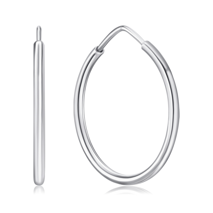 Срібні сережки конго без вставки с20811/2