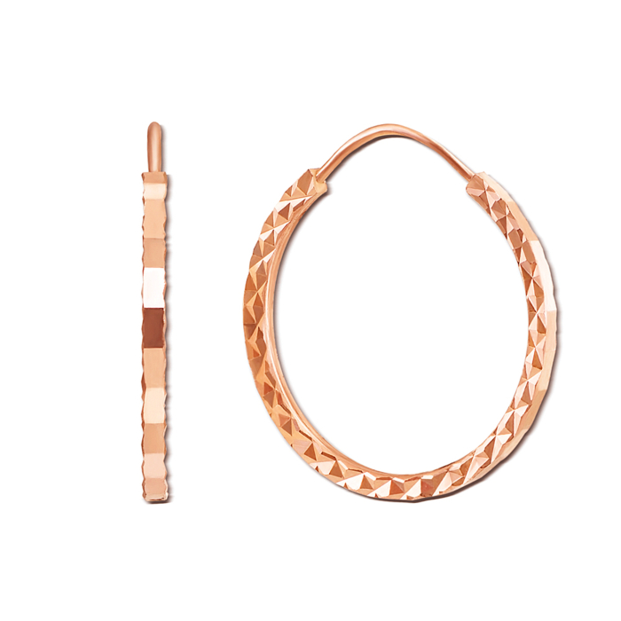 Золоті сережки-конго з алмазною гранню. Артикул 20860/2