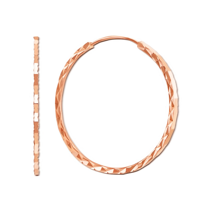 Золотые серьги-конго с алмазной гранью. Артикул 20860/4