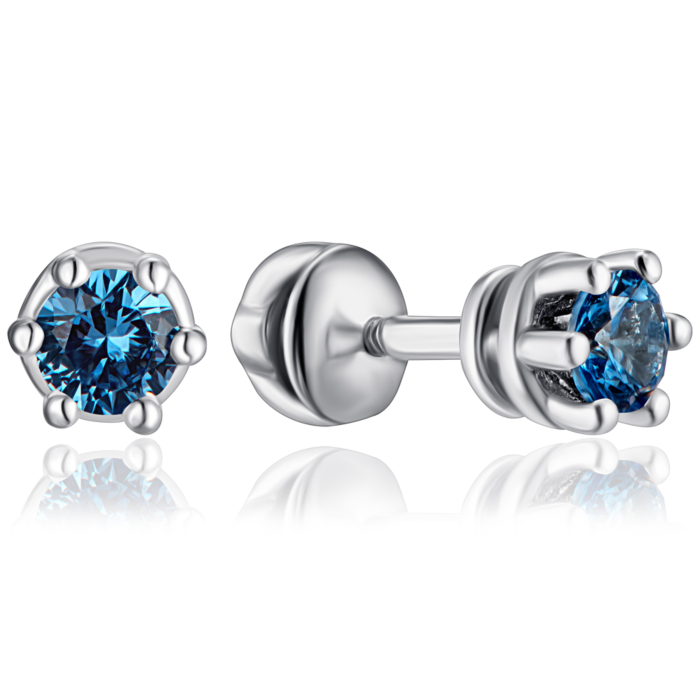 Срібні пусети з кварцом London. Артикул 2090/9р-QLB