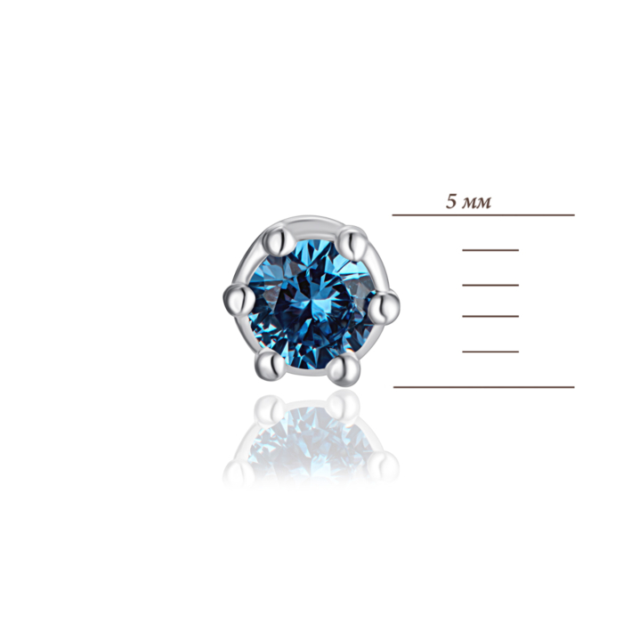 Срібні пусети з кварцом London. Артикул 2090/9р-QLB