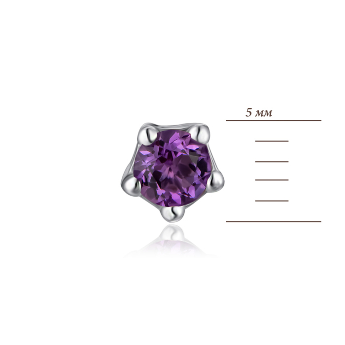 Срібні сережки з аметистом. Артикул 2093/9р-AMT