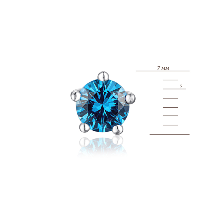 Срібні пусети з кварцом London. Артикул 2095/9р-QLB