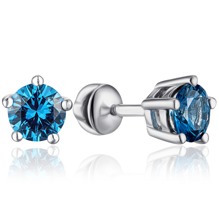 Срібні пусети з кварцом London. Артикул 2095/9р-QLB