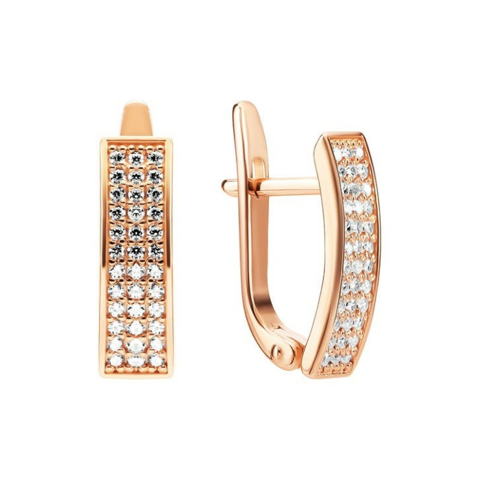 Золотые серьги с фианитами. Артикул UG521/0154/00/01/01