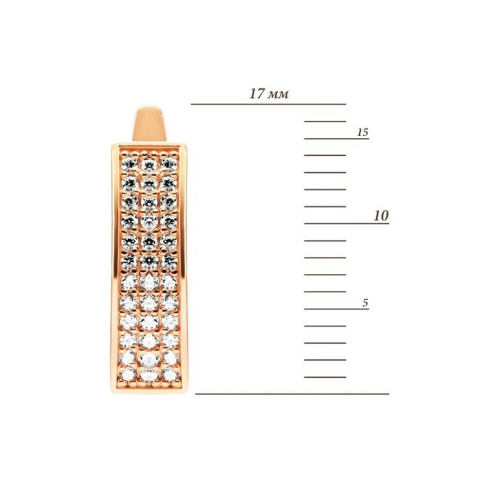 Золотые серьги с фианитами. Артикул UG521/0154/00/01/01