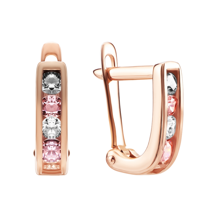 Золотые серьги с фианитами. Артикул UG521/0250/00/02/01