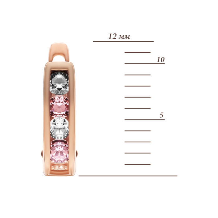 Золотые серьги с фианитами. Артикул UG521/0250/00/02/01