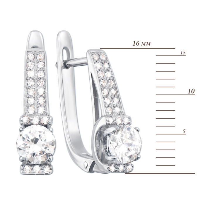 Золоті сережки з фіанітами. Артикул 21002/б